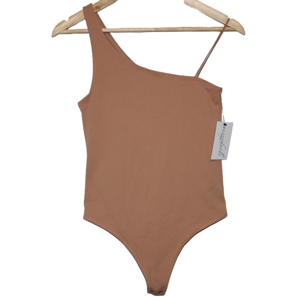 Womens Abercrombie & Fitch Soft A&F Brown Tan Nylon Elastic Bodysuit Size Small